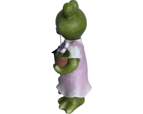 Decoratiune gradina broasca cu suport suspendat pentru flori