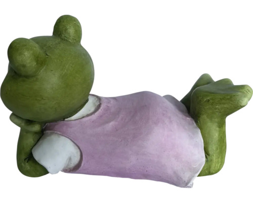 Figurină decorativă broască în design culcat pentru grădină