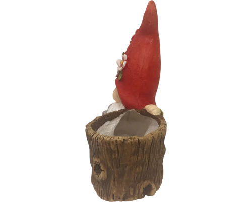 Ghiveci de grădină cu pitic de grădină cu aspect de buturugă de copac