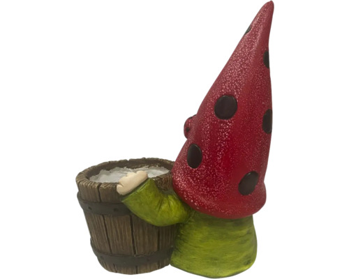 Figurină pitic de grădină cu decor găleată