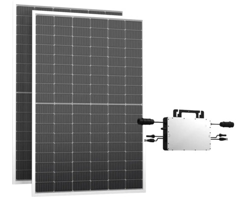 Panou fotovoltaic pentru balcon 800 W, modul Silver PV cu invertor integrat fără suport prindere și cablu de conectare