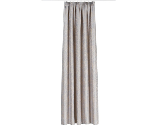Draperie cu rejansă multifuncțională Norrland gri/auriu 140x260 cm Cortină cu bandă de încrețire și model