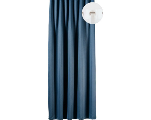 Draperie cu inele Polo gri-albastru 140x245 cm