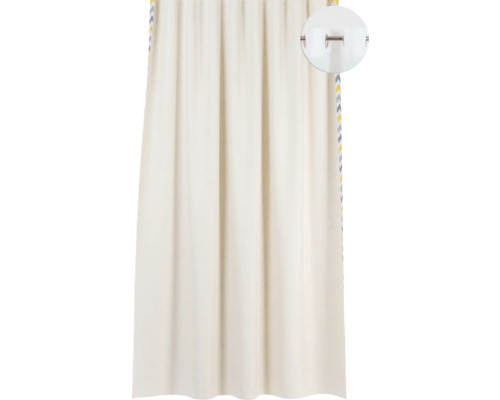 Cortină cu inele și bandă decorativă