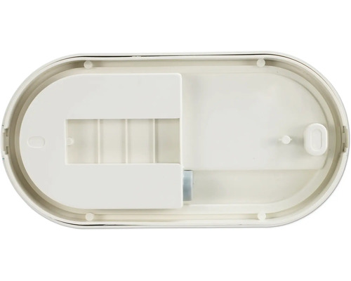 Dulap de oglindă cu LED oval, vedere de jos