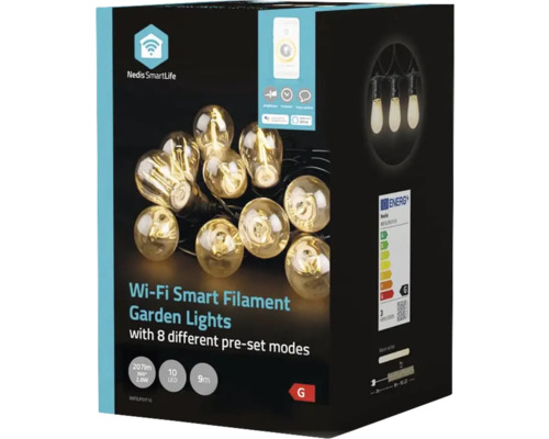 Ambalaj Nedis SmartLife lumini de grădină cu filament Wi-Fi cu opt moduri presetate