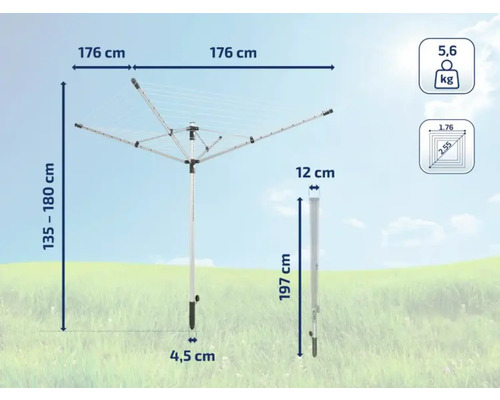 Desen tehnic al unui uscător de rufe cu dimensiuni