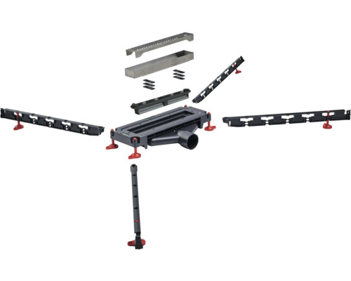 Componente ale unui canal de duș pentru instalare în baie