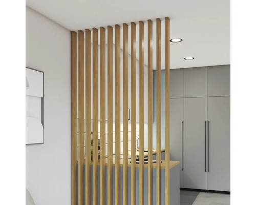 Element panou riflaj despărțitor stejar 22x88x2800 mm Interior luminos și spațios, cu separator de cameră din lemn