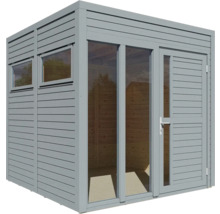 Căsuță de grădină Bertilo Cubo 2 Office cu podea 226x240 cm gri deschis