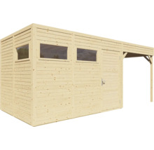 Căsuță de grădină Bertilo Cubo 3 cu podea și terasă 558x234 cm, natur-thumb-2