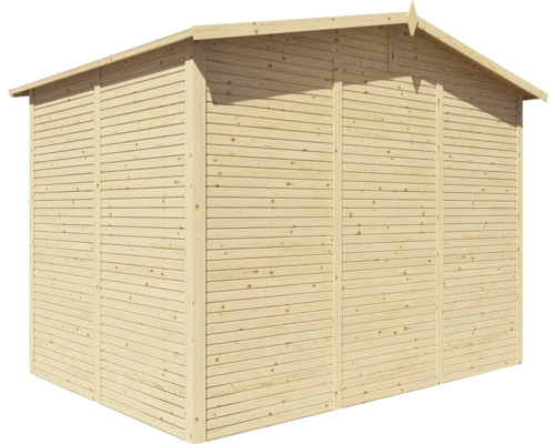 Cabină de grădină din lemn cu acoperiș în două ape
