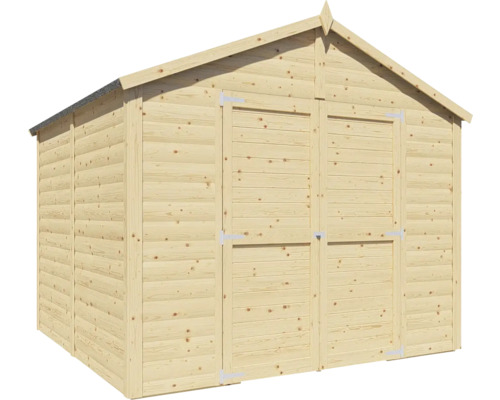 Șopron de grădină din lemn cu ușă dublă