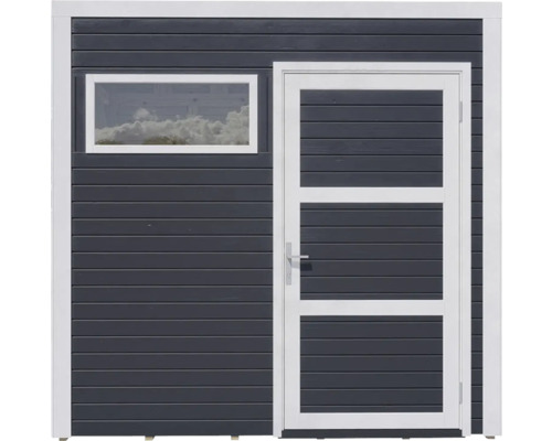 Perete de cabană de grădină cu ușă și fereastră