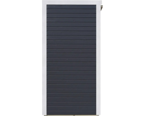 Vizualizare detaliată a unui perete de magazie de grădină cu placare orizontală din lemn