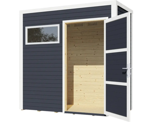 Cabină de grădină cu fereastră și ușă dublă deschisă