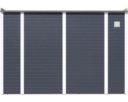 Perete de casă de grădină din lemn cu grilă de ventilație