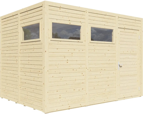 Căsuță de grădină din lemn cu ferestre și ușă