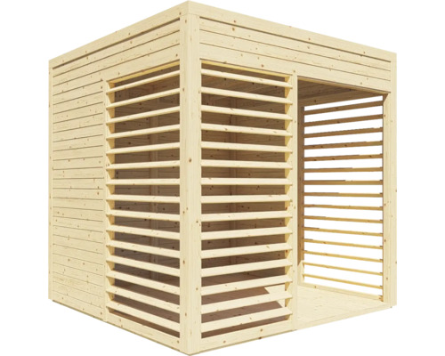 Foișor de grădină din lemn cu pereți cu lamele