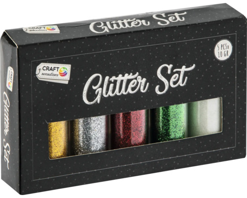 Set 5 tuburi cu sclipici 5x10 g Set de sclipici cu cinci borcane de câte zece grame