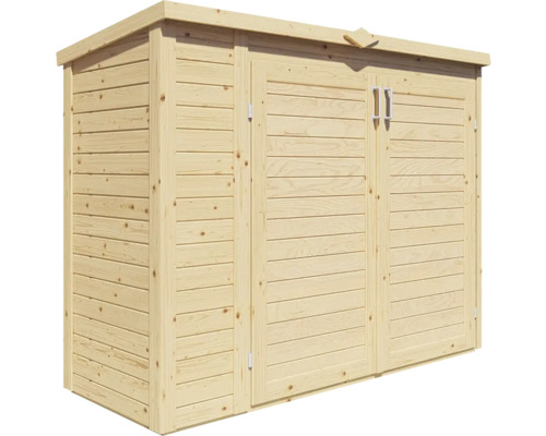 Căsuță de grădină din lemn cu ușă dublă pentru depozitarea uneltelor de grădină