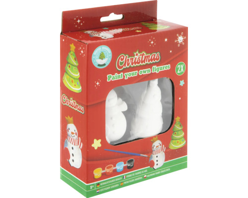 Set creativ pictură om de zăpadă & brad Crăciun Figurine de Crăciun de pictat în cutie