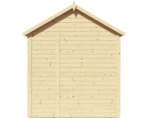 Casă de grădină din lemn cu ușă și acoperiș în două ape