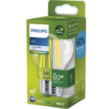 Bec LED Philips E27 4W 840 lumeni, glob clar A60, lumină neutră CRI80
