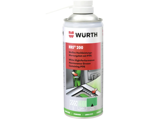 Spray lubrifiant vaselină auto Würth HHS Grease 400ml Würth HHS 200 vasilină de întreținere de înaltă performanță cu PTFE în spray