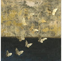 Tablou pictat manual Golden Butterflies I 40x40 cm