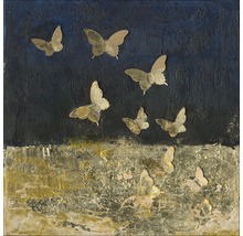Tablou pictat manual Golden Butterflies II 40x40 cm