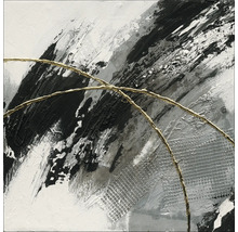 Tablou pictat manual Golden Orbits I 40x40 cm