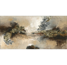 Pictură abstractă cu tonuri maro și gri