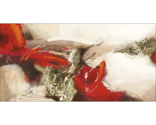 Tablou pictat manual Brown-Red-Gold II 120x60 cm