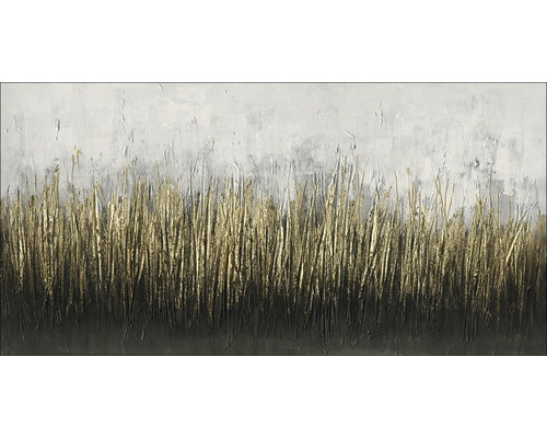 Tablou pictat manual Gold & Black 120x60 cm