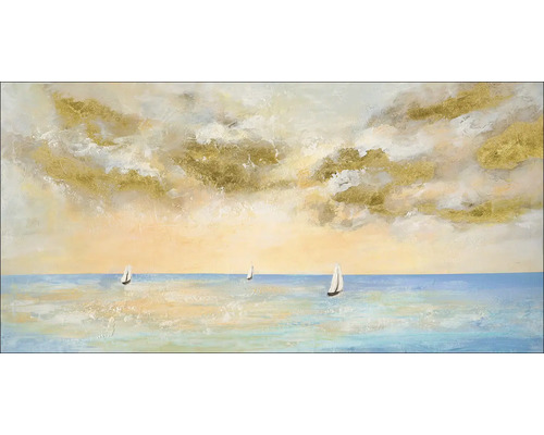 Tablou pictat manual Silence is Golden 120x60 cm