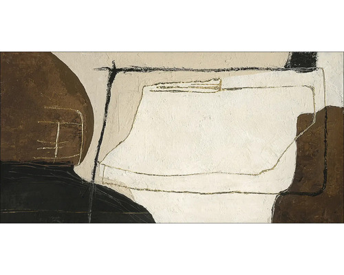 Tablou pictat manual Minimal-Abstract-Gold II 120x60 cm