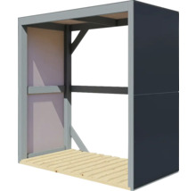 Suport pentru lemne de foc Bertilo 151x75x154 cm gri antracit