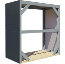 Suport pentru lemne de foc Bertilo 151x75x154 cm gri antracit