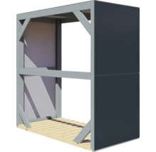 Suport pentru lemne de foc Bertilo 151x75x154 cm gri antracit