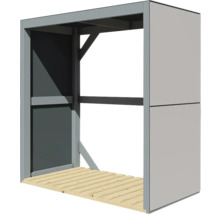 Suport pentru lemne de foc Bertilo 151x75x154 cm gri antracit