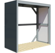 Suport pentru lemne de foc Bertilo 151x75x154 cm alb antracit