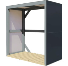 Suport pentru lemne de foc Bertilo 151x75x154 cm alb antracit