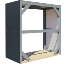Suport pentru lemne de foc Bertilo 151x75x154 cm alb antracit