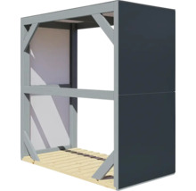 Suport pentru lemne de foc Bertilo 151x75x154 cm alb antracit
