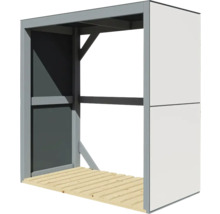Suport pentru lemne de foc Bertilo 151x75x154 cm alb antracit