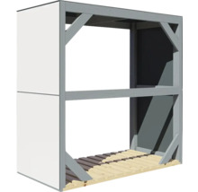 Suport pentru lemne de foc Bertilo 151x75x154 cm alb antracit