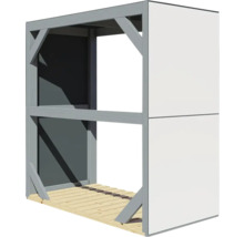 Suport pentru lemne de foc Bertilo 151x75x154 cm alb antracit