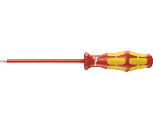 Șurubelniță cap plat fantă VDE Wera 0,6x3,5x181mm, din oțel Șurubelniță plată cu logo Wera