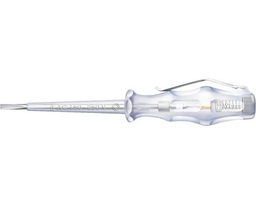 Tester de tensiune cu șurubelniță plată și clemă de prindere